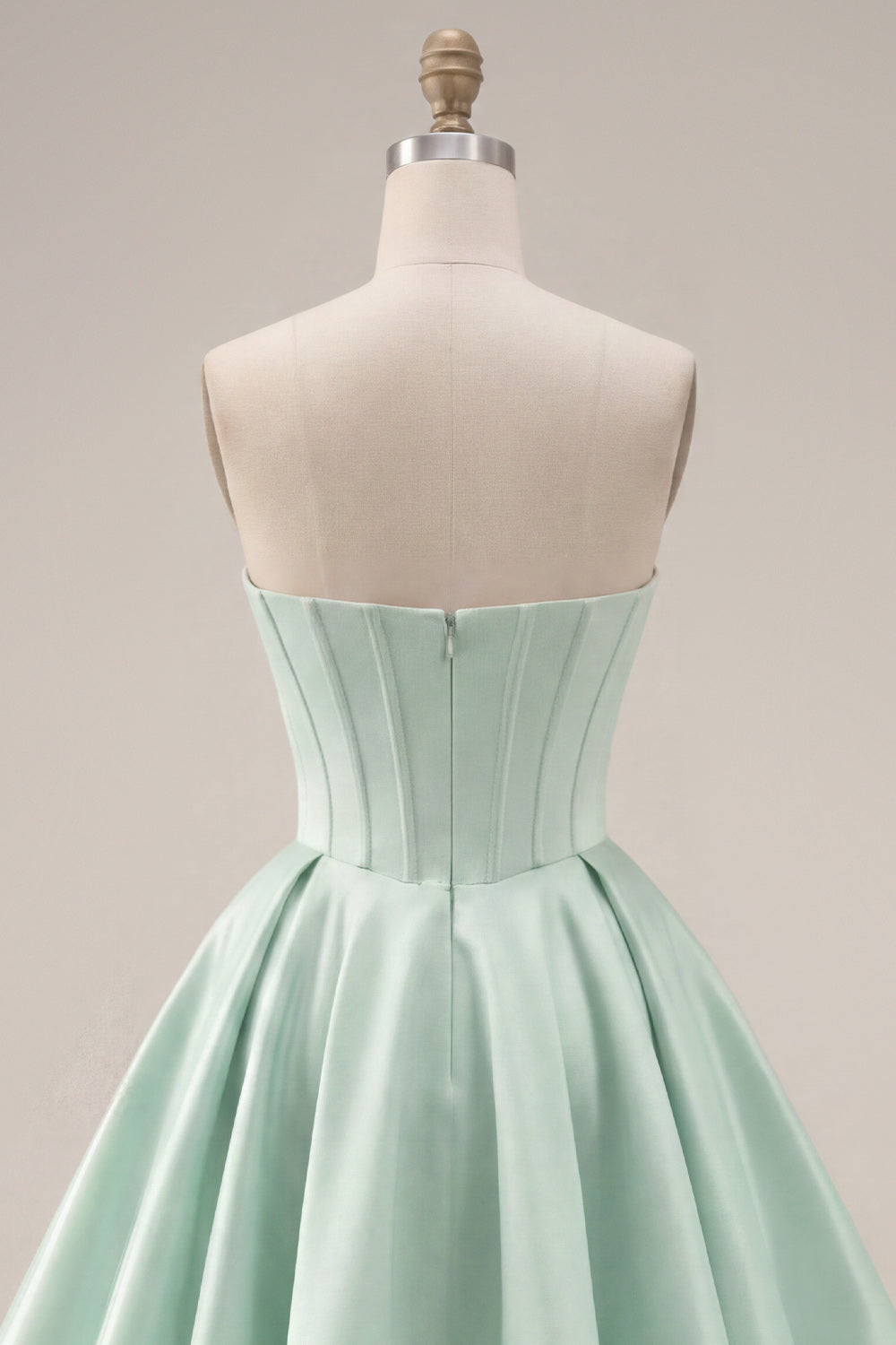 Mint Corset A Line Strapless Short Homecoming Dress