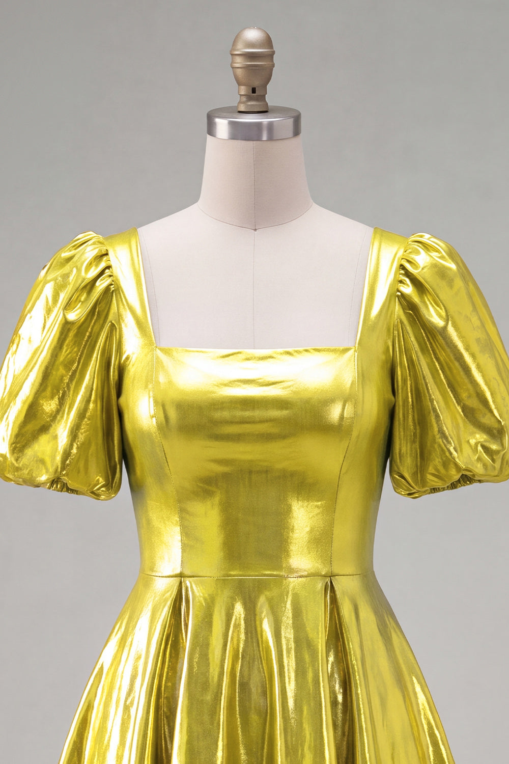 Hot Pink Metallic A-Line Short 80s Homecoming Dress with Sleeves