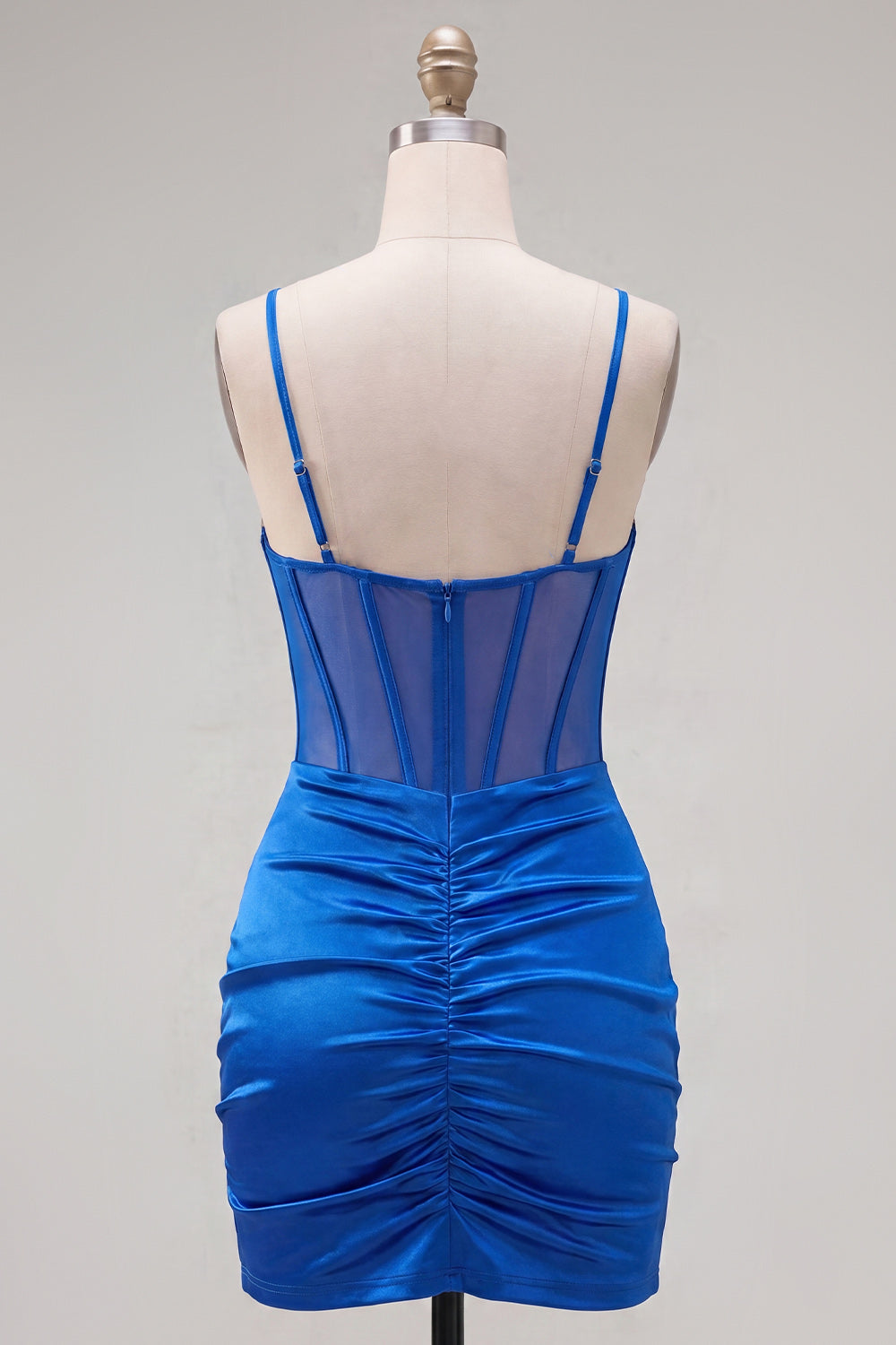 Royal Blue Corset Ruched Tight Short Homecoming Dress