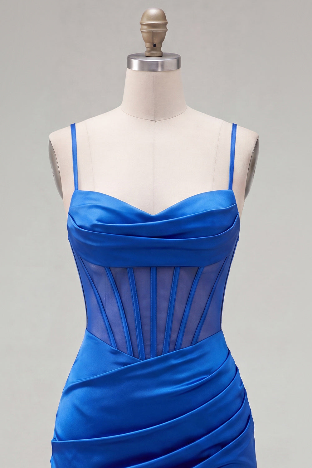 Royal Blue Corset Ruched Tight Short Homecoming Dress