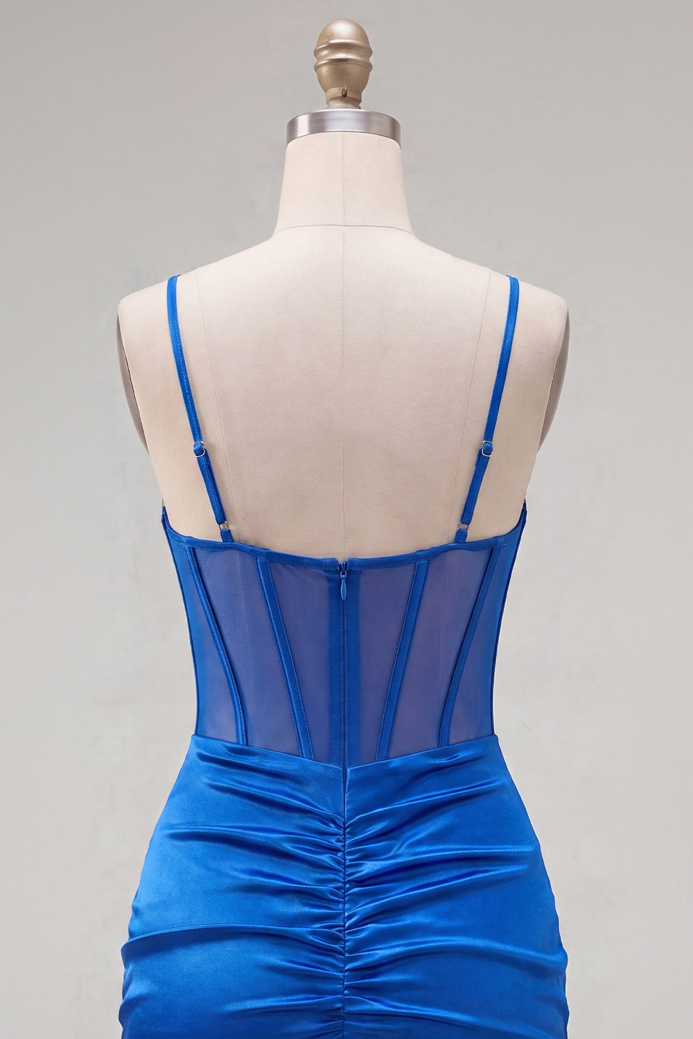 Royal Blue Corset Ruched Tight Short Homecoming Dress