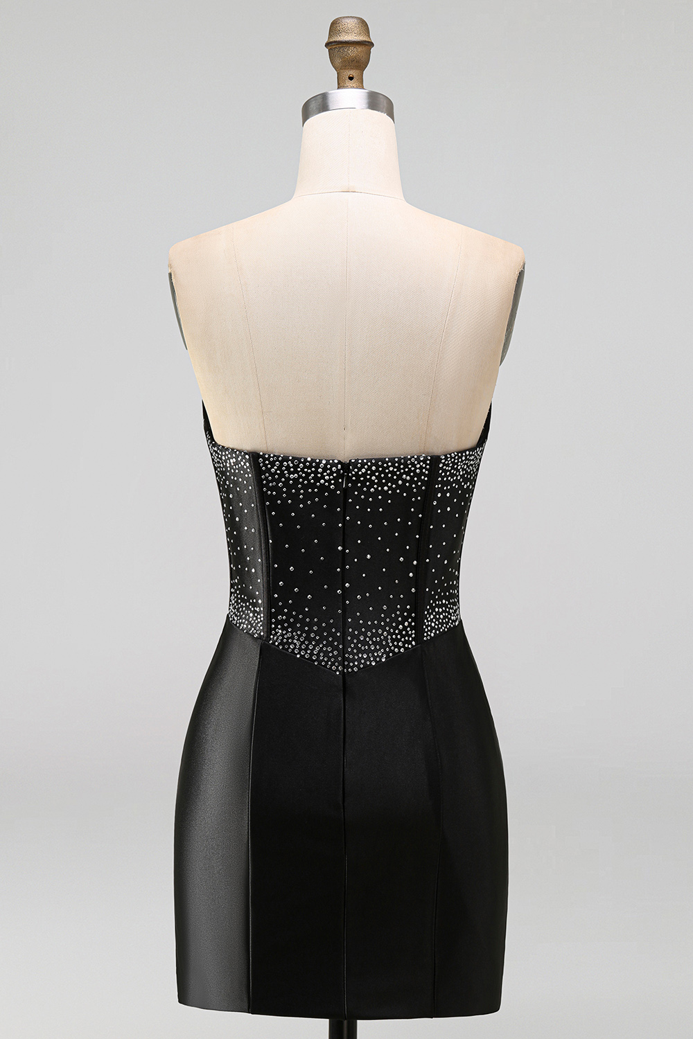 Sparkly Black Corset Beaded Keyhole Tight Short Homecoming Dress