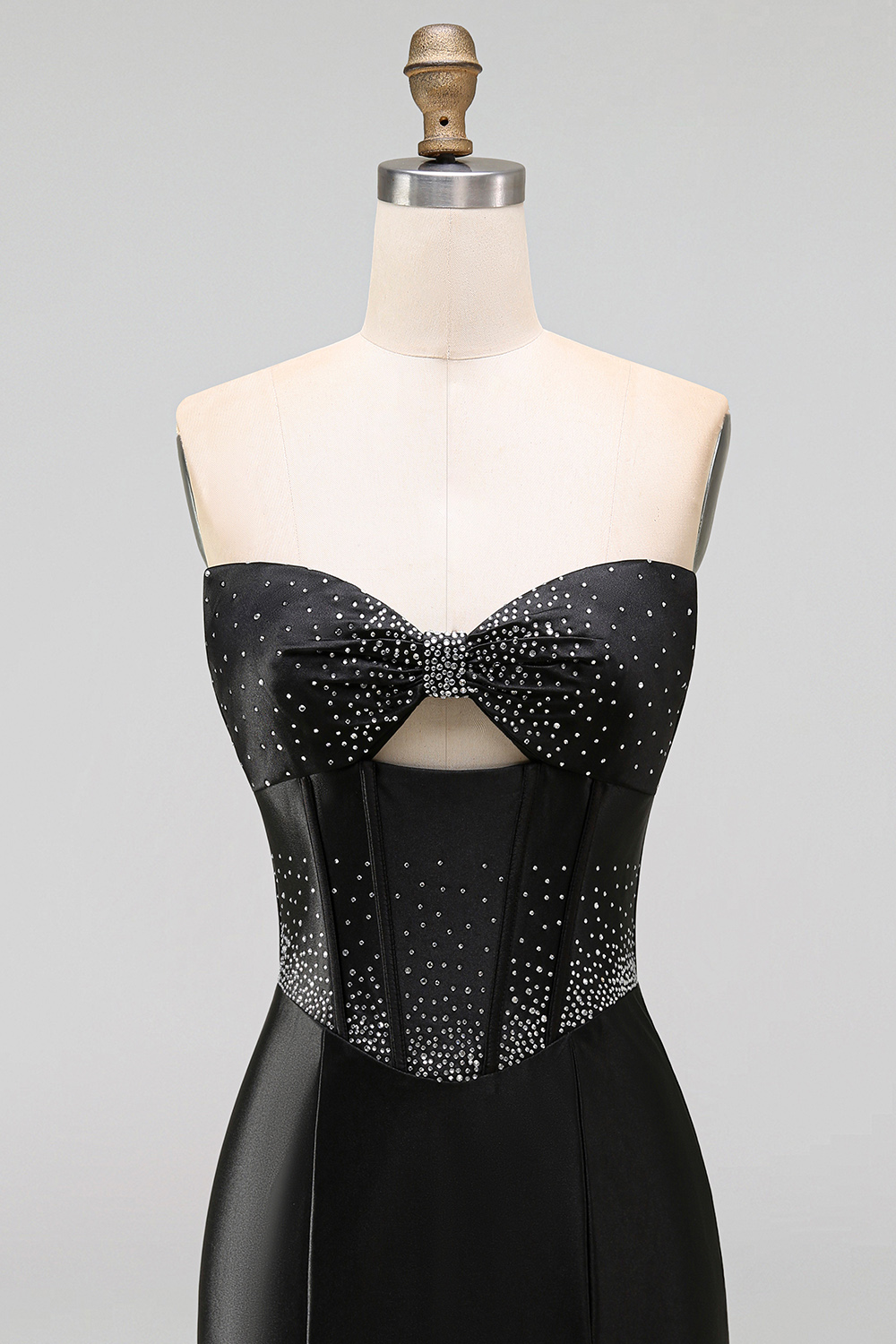 Sparkly Black Corset Beaded Keyhole Tight Short Homecoming Dress