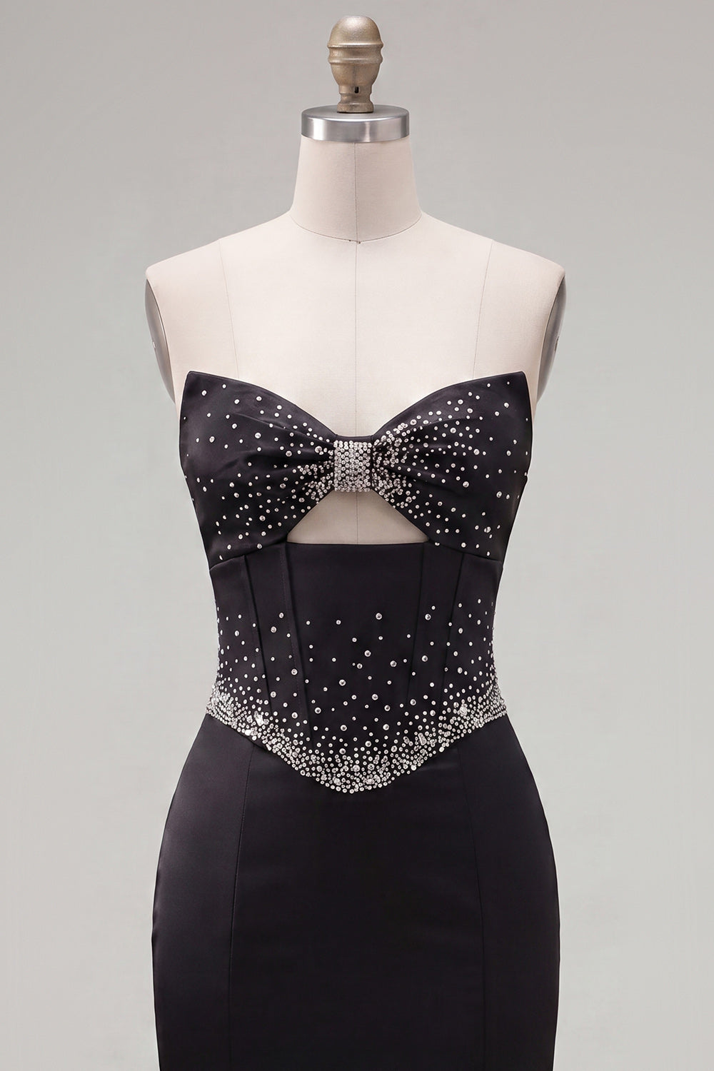 Sparkly Black Corset Beaded Keyhole Tight Short Homecoming Dress