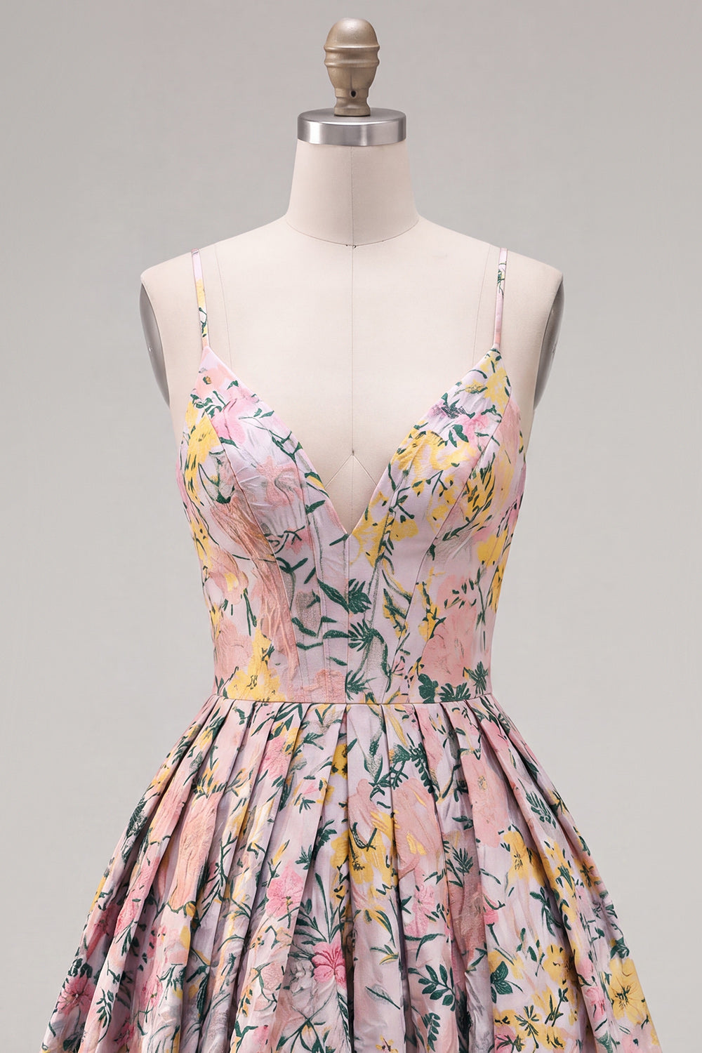 Grey Corset Jacquard Ruched A-Line Short Homecoming Dress