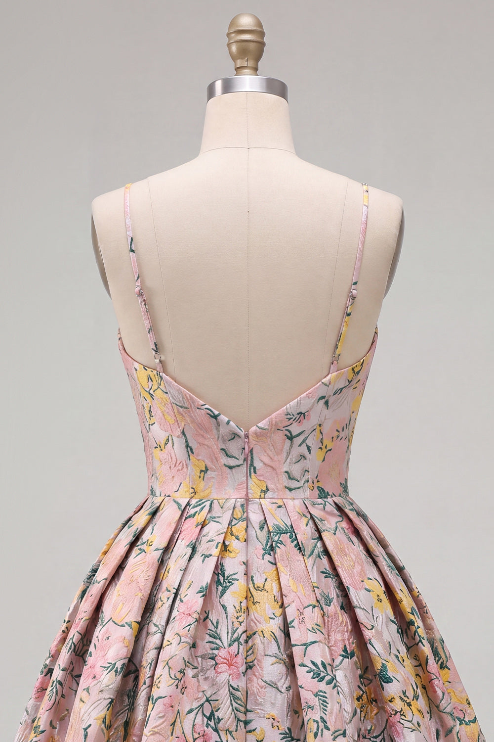 Grey Corset Jacquard Ruched A-Line Short Homecoming Dress