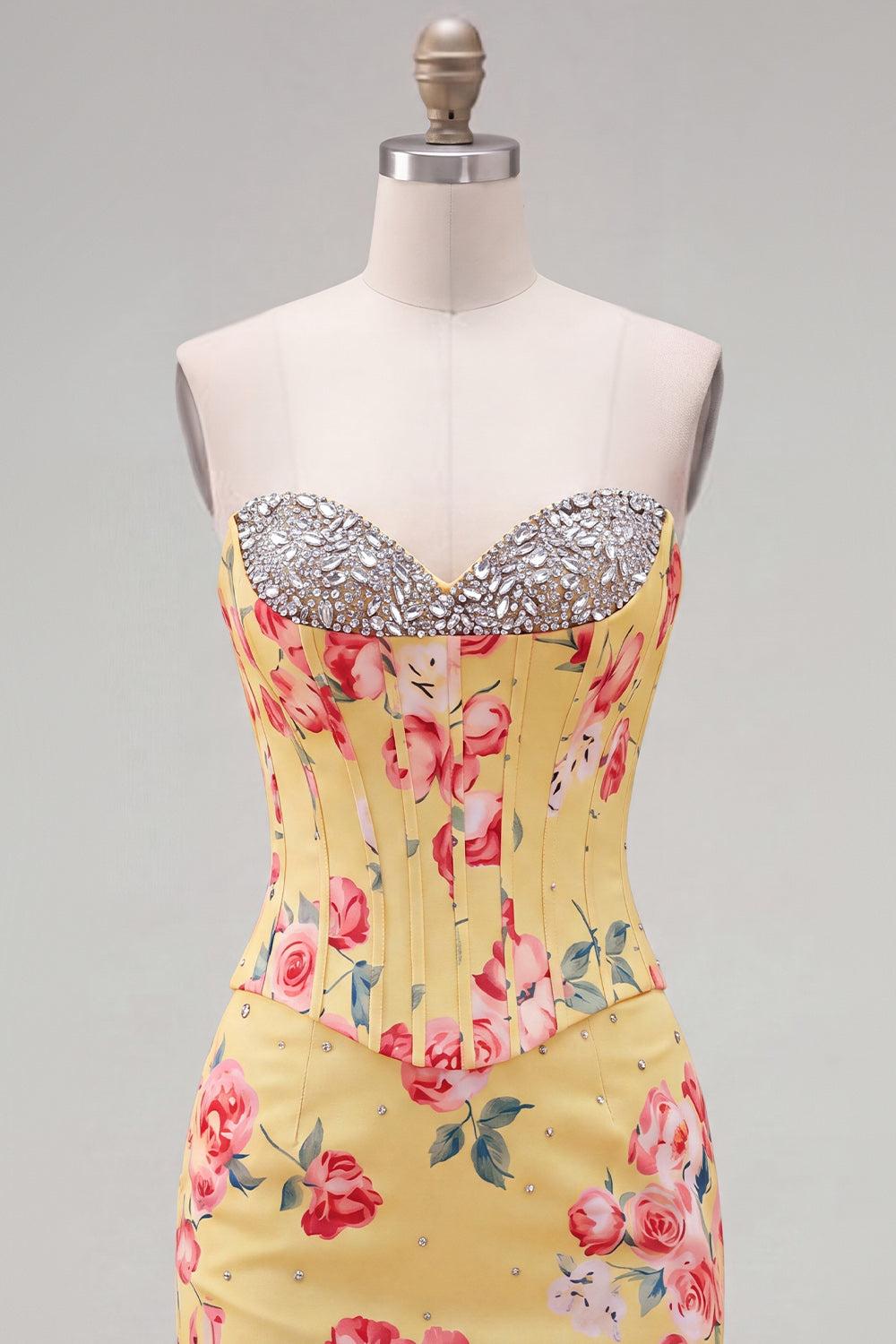 Sparkly Blue Floral Beaded Corset Tight Short Homecoming Dress