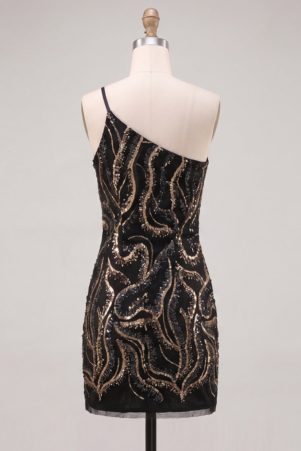 Sparkly Black Short Beaded Tight Homecoming Dress