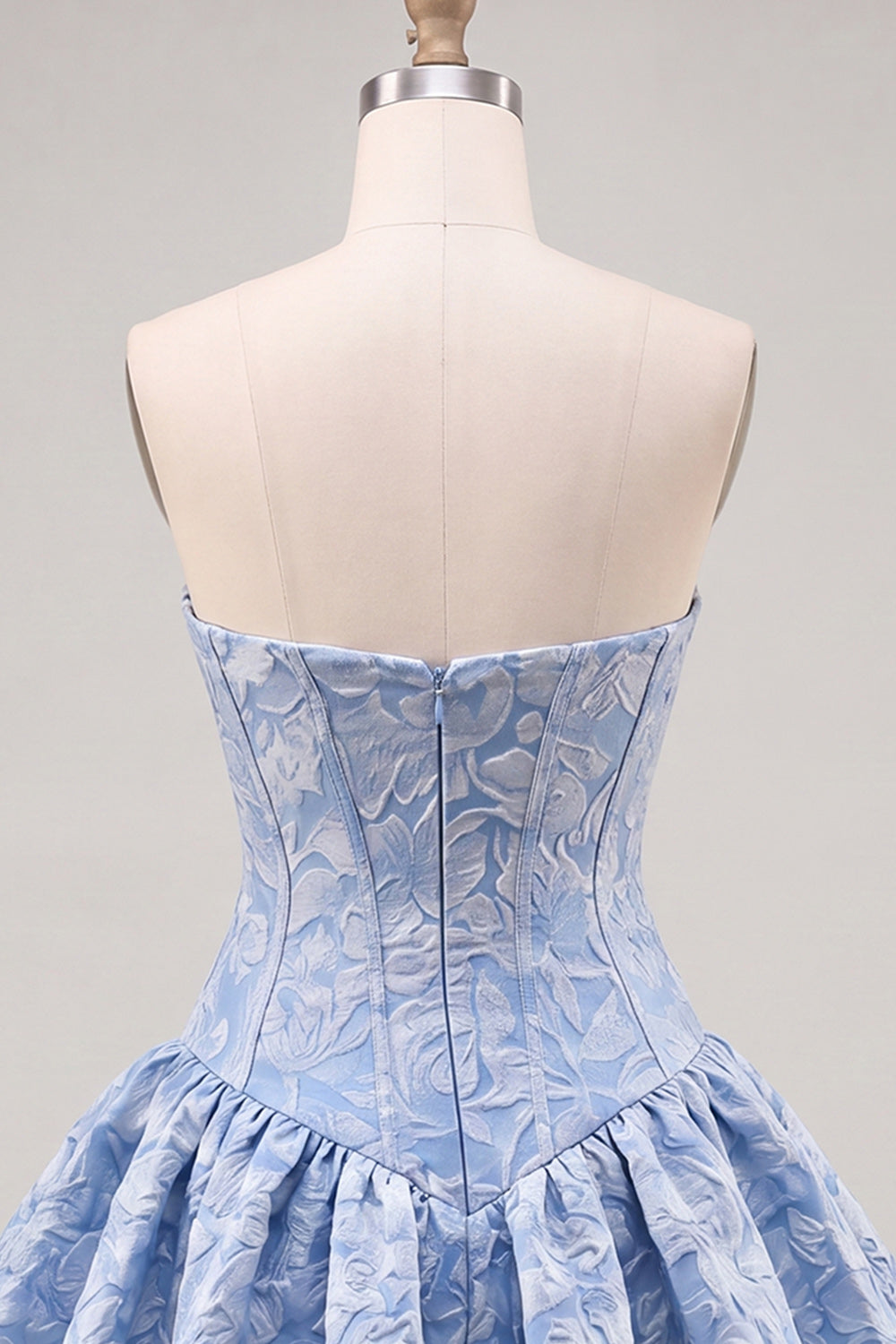 Floral Hot Pink Jacquard A-Line Short Corset Homecoming Dress