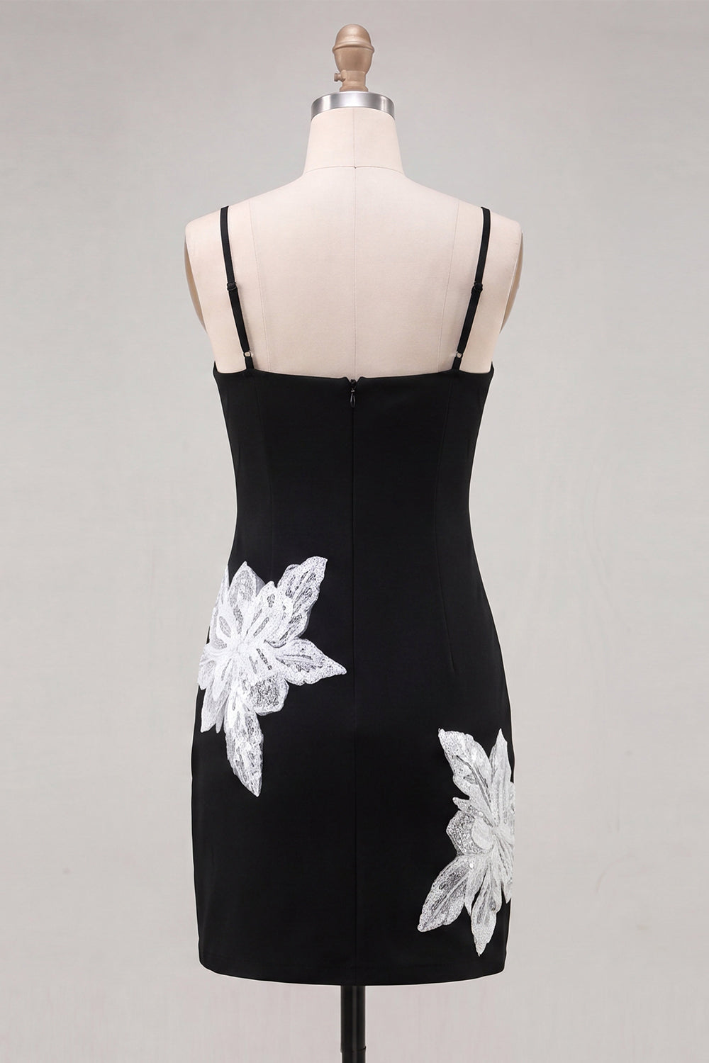 Floral Dark Green Scoop Neck Tight Short Homecoming Dress