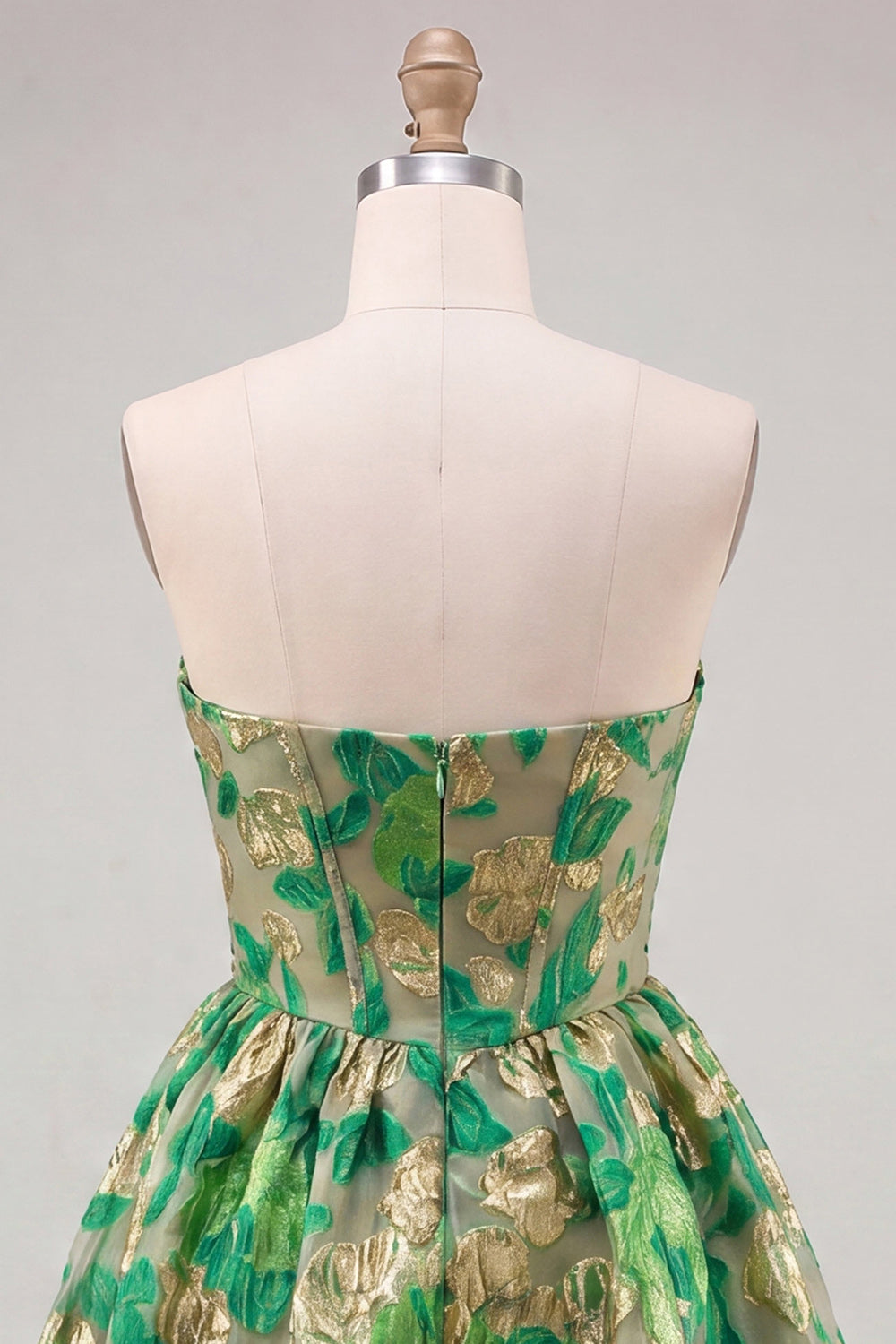 Floral Green Corset A-Line Sweetheart Short Homecoming Dress