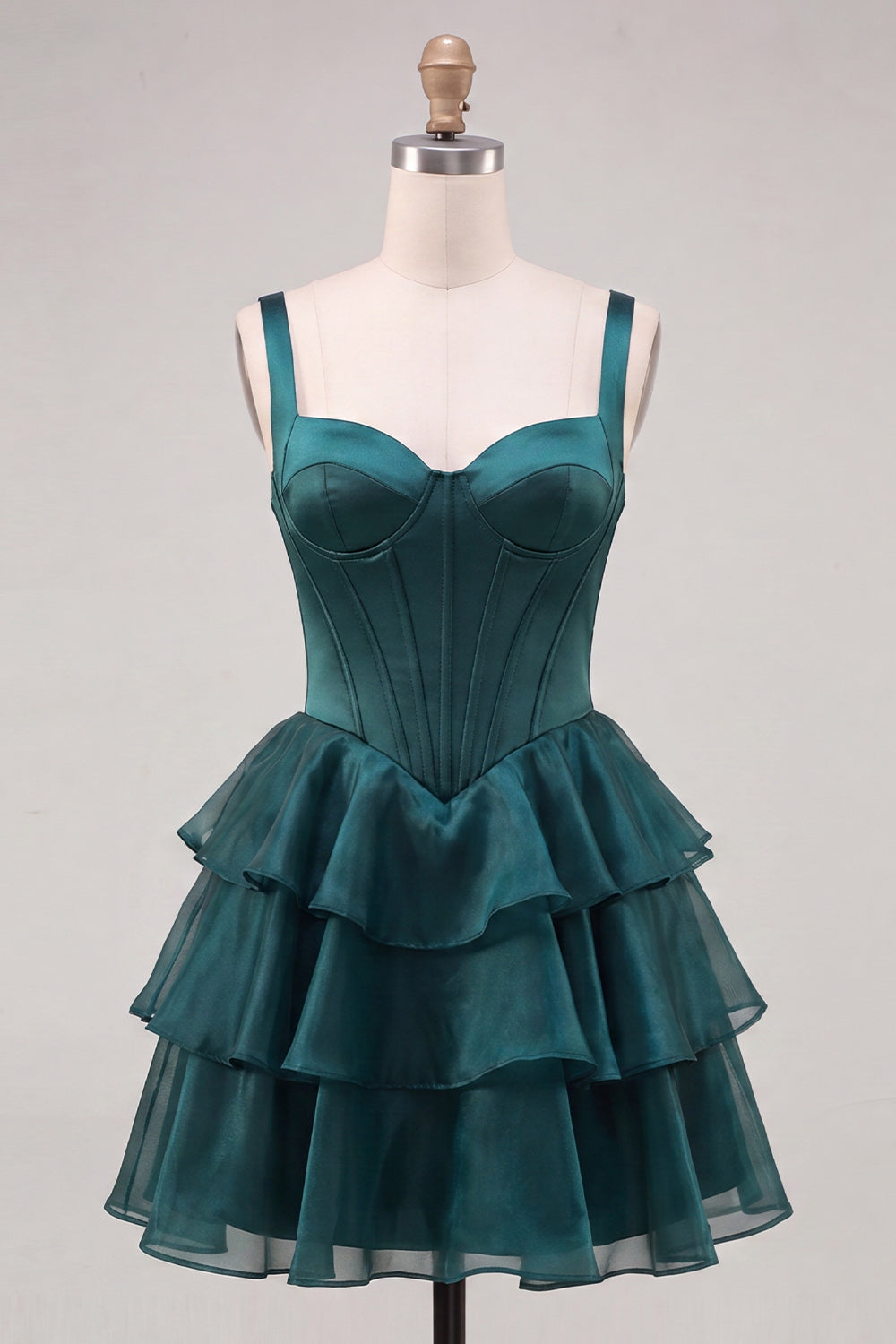 Yellow Corset Ruffled Tiered A-Line Short Homecoming Dress