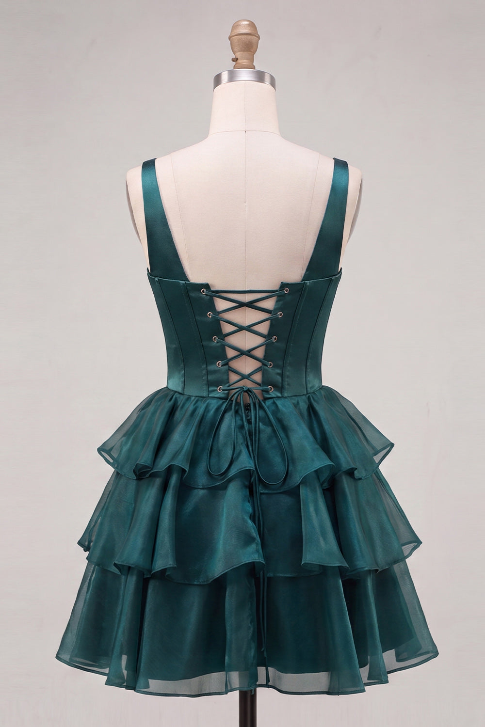 Yellow Corset Ruffled Tiered A-Line Short Homecoming Dress