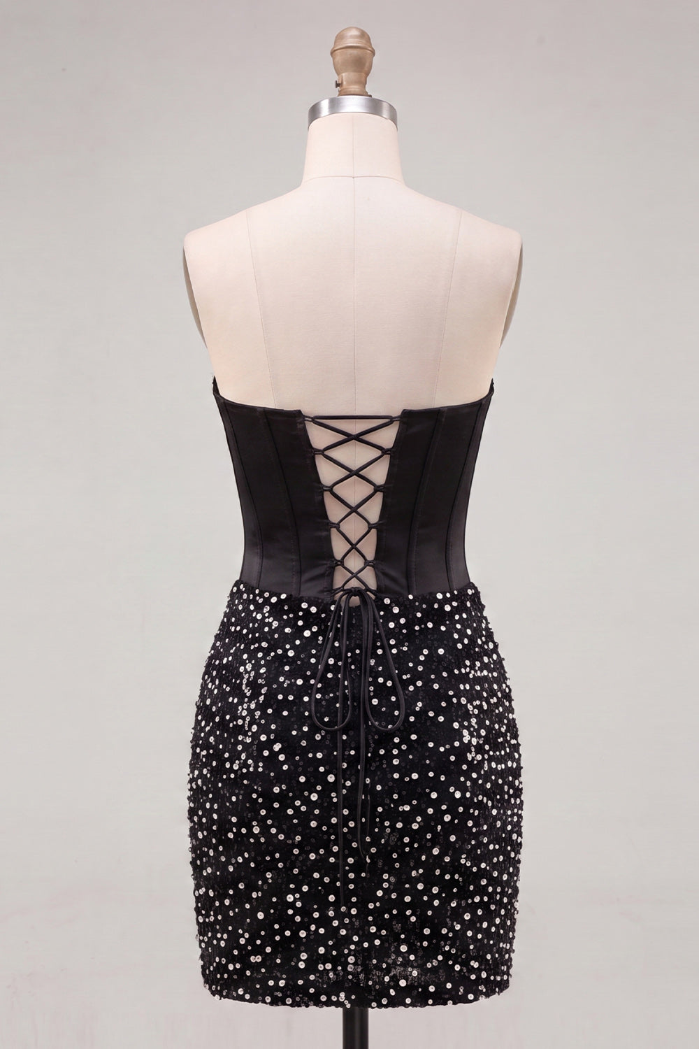Sky Blue Sparkly Corset Beaded Tight Short Homecoming Dress