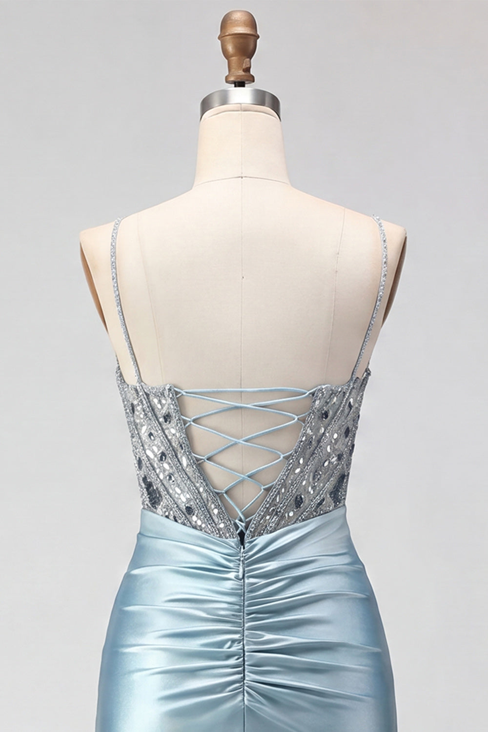 Dark Green Sparkly Satin Corset Sequin Short Homecoming Dress