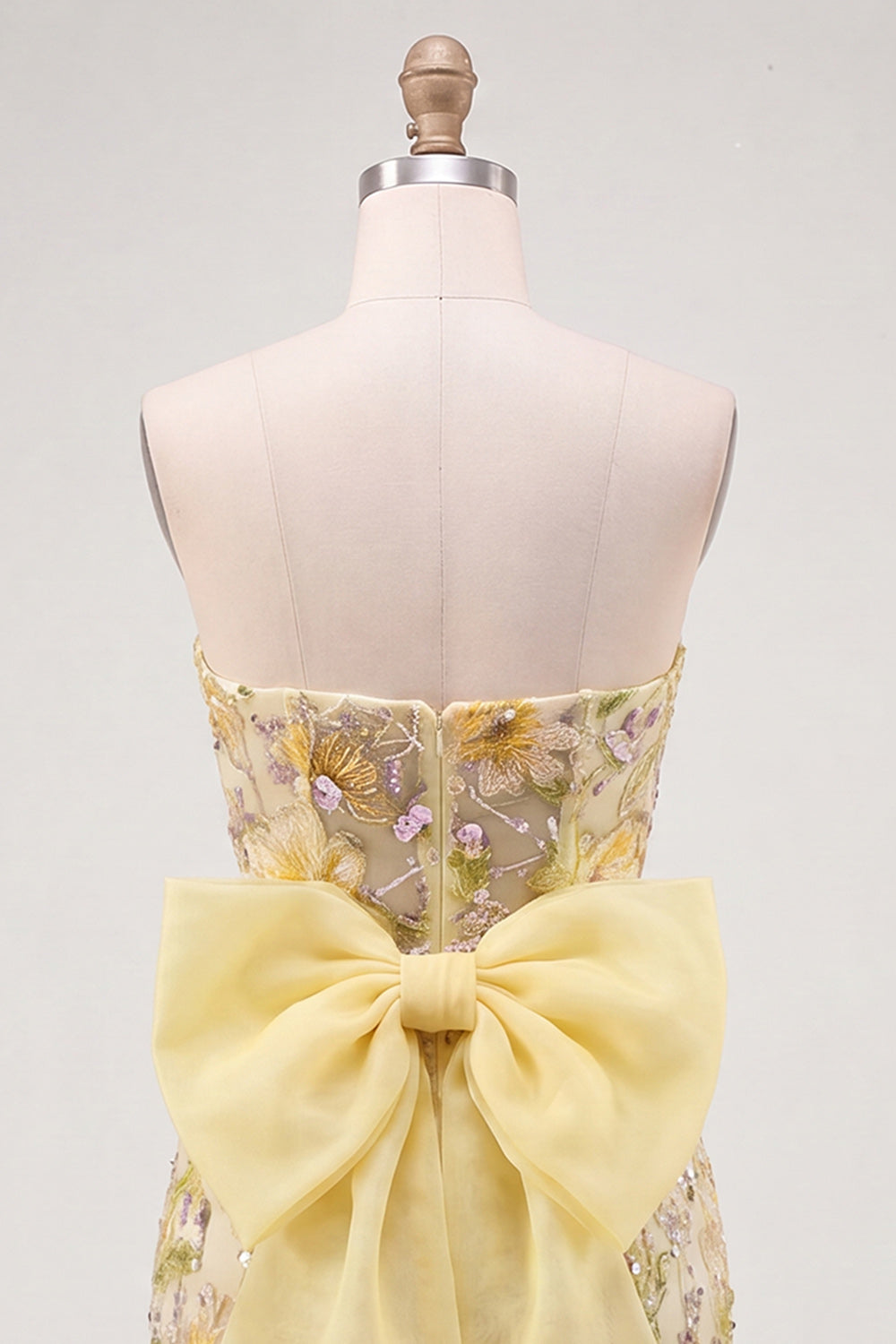 Sparkly Yellow Floral Sequin Tight Short Homecoming Dress