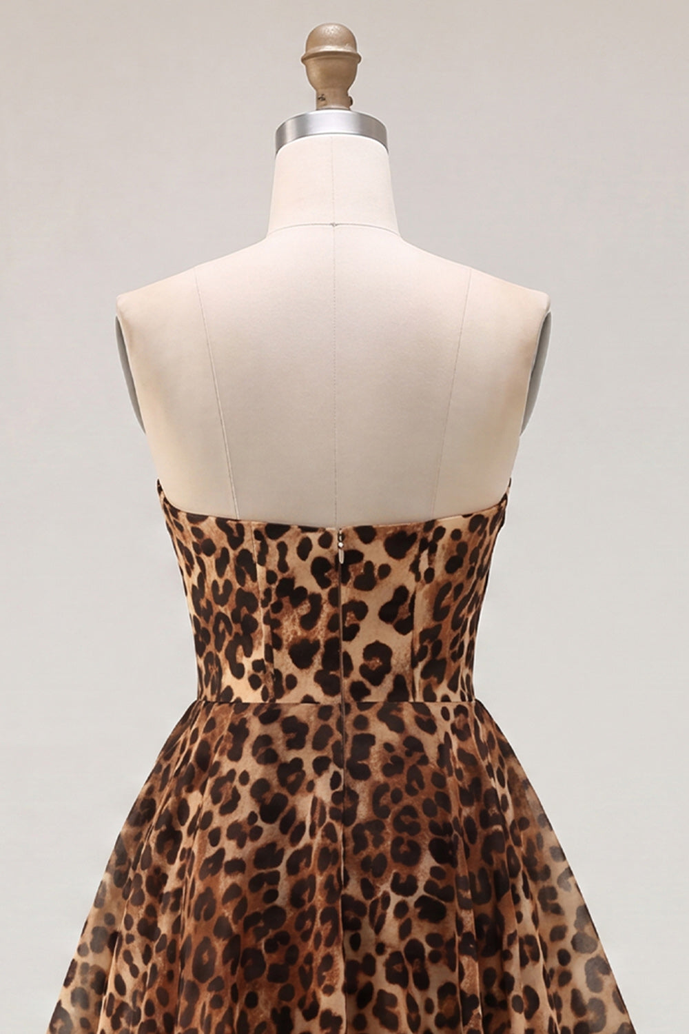 Brown Leopard A-Line Corset Sweetheart Short Homecoming Dress