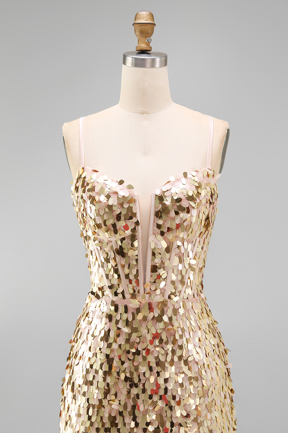 Sparkly Silver Sequin Tight Short Corset Homecoming Dress