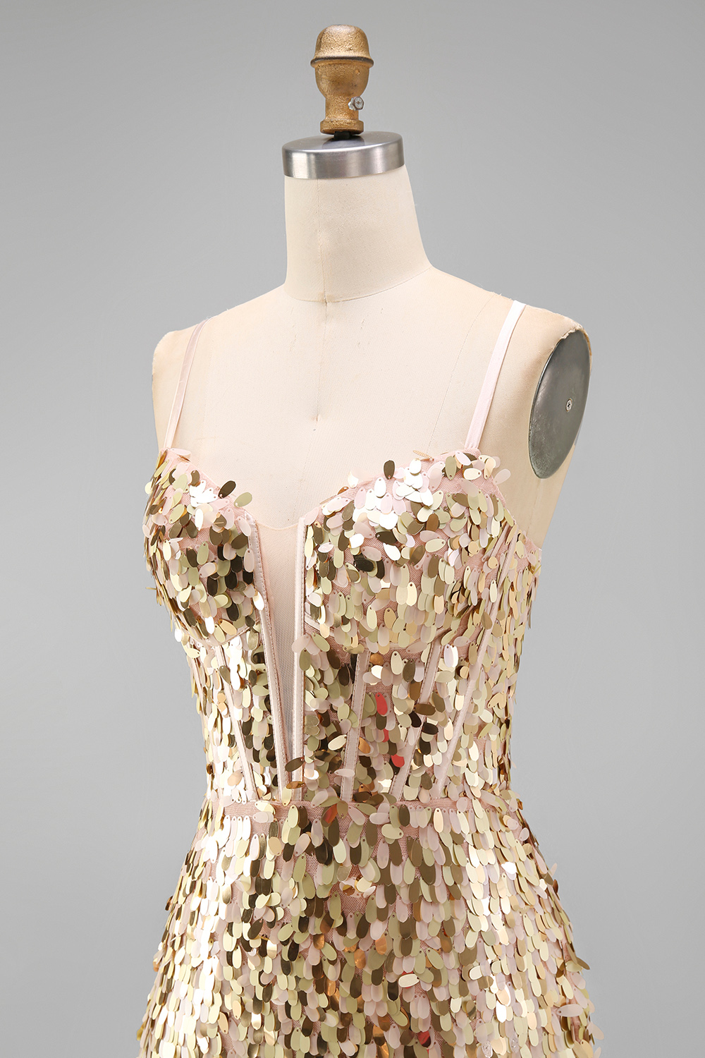 Sparkly Silver Sequin Tight Short Corset Homecoming Dress