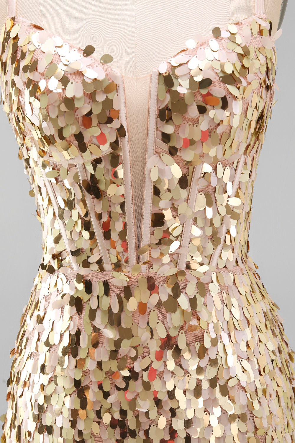 Sparkly Silver Sequin Tight Short Corset Homecoming Dress