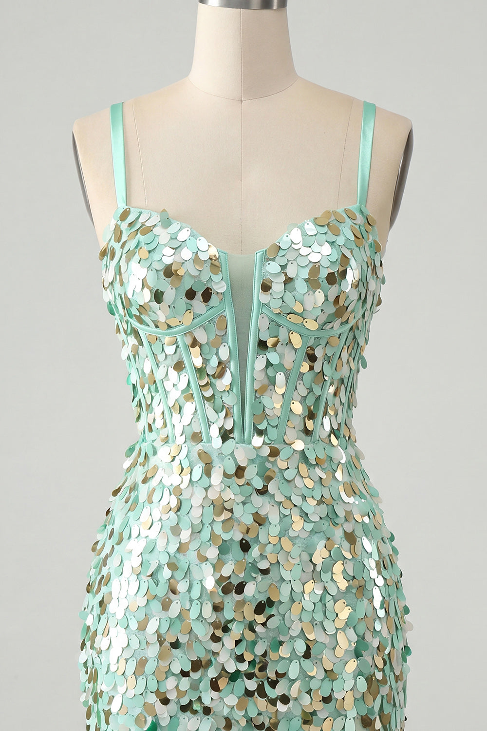 Sparkly Silver Sequin Tight Short Corset Homecoming Dress