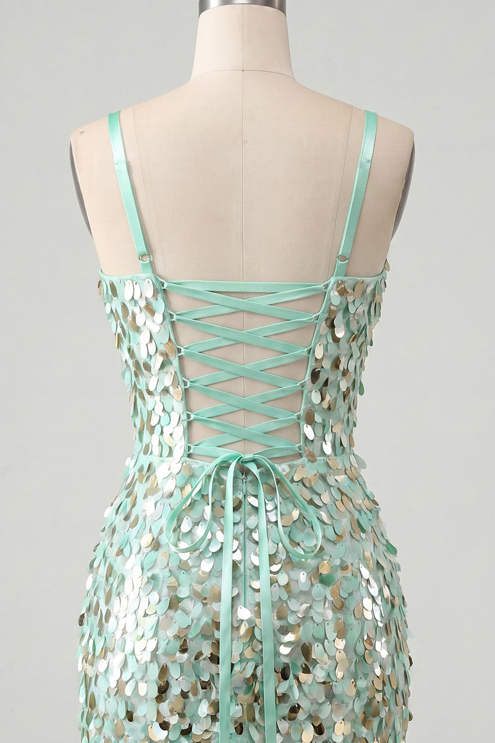 Sparkly Silver Sequin Tight Short Corset Homecoming Dress