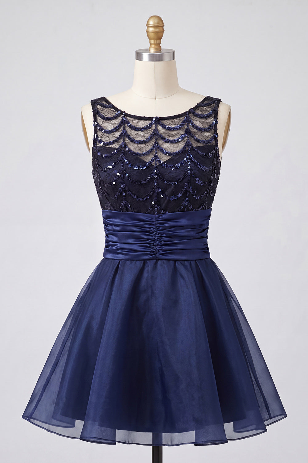 Sparkly Dark Green Ruched Sequin A-Line Short Homecoming Dress