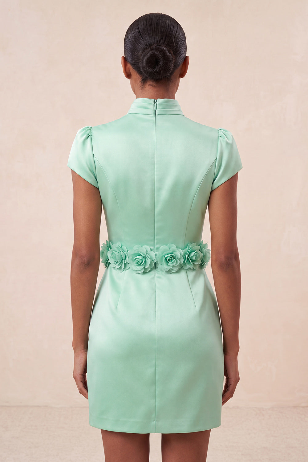 Blue High Neck Tight Short Homecoming Dress with Sleeves