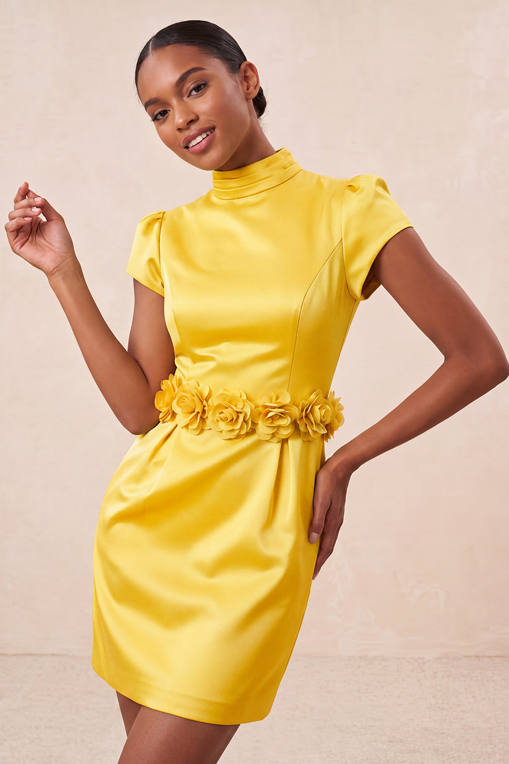 Blue High Neck Tight Short Homecoming Dress with Sleeves
