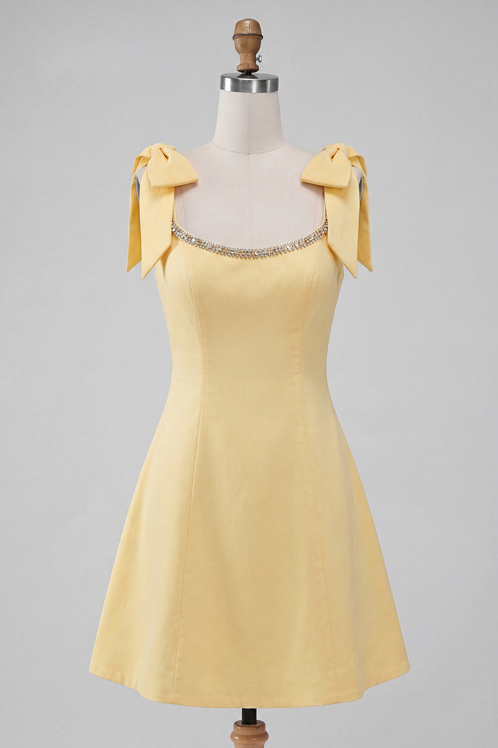 Red Scoop Neck A-Line Short Homecoming Dress with Bows