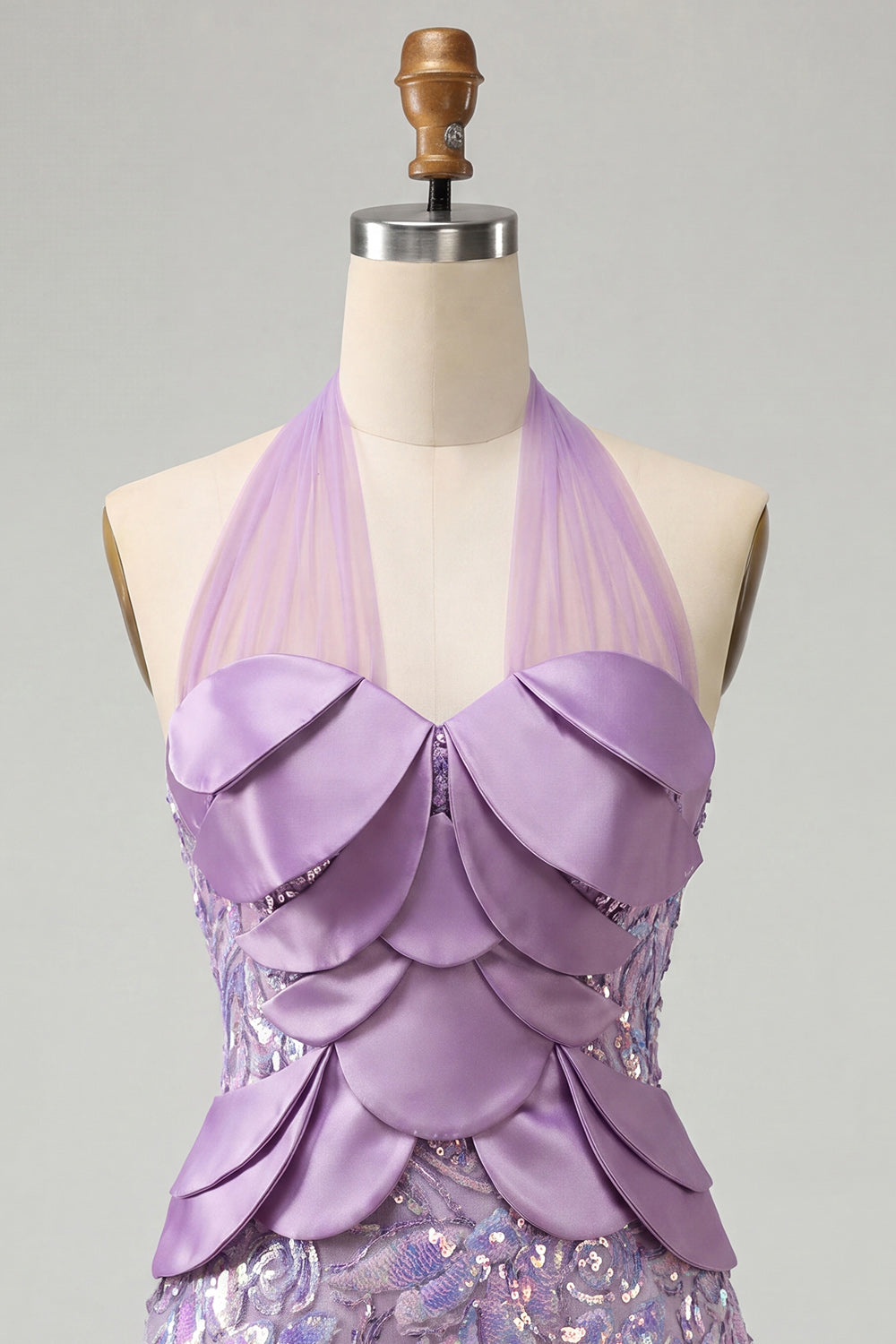 Sparkly Pink Sequin Halter Tight Short Homecoming Dress