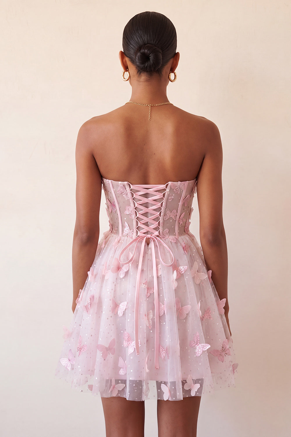 Sparkly Sky Blue Corset Short A-Line Homecoming Dress with 3D Butterflies
