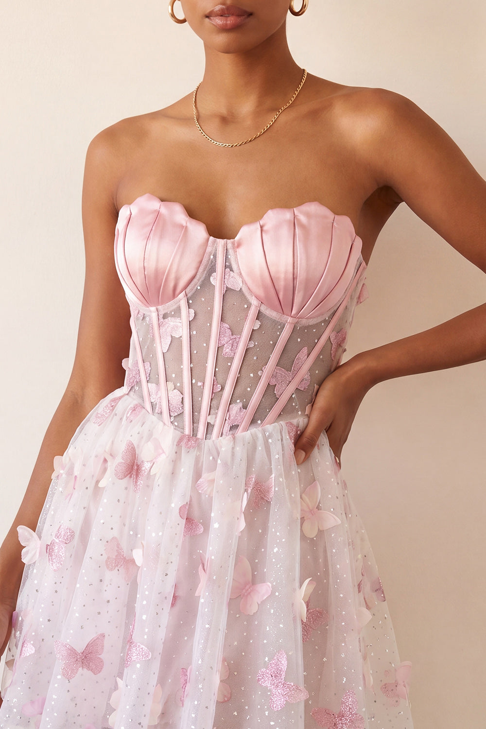 Sparkly Sky Blue Corset Short A-Line Homecoming Dress with 3D Butterflies