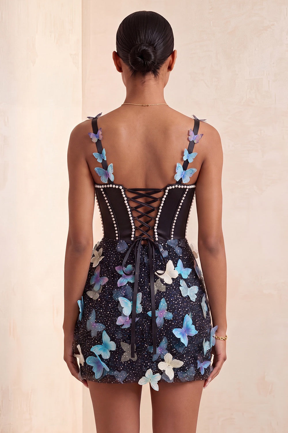 Sparkly Sky Blue Corset Beaded Short Homecoming Dress with Appliques