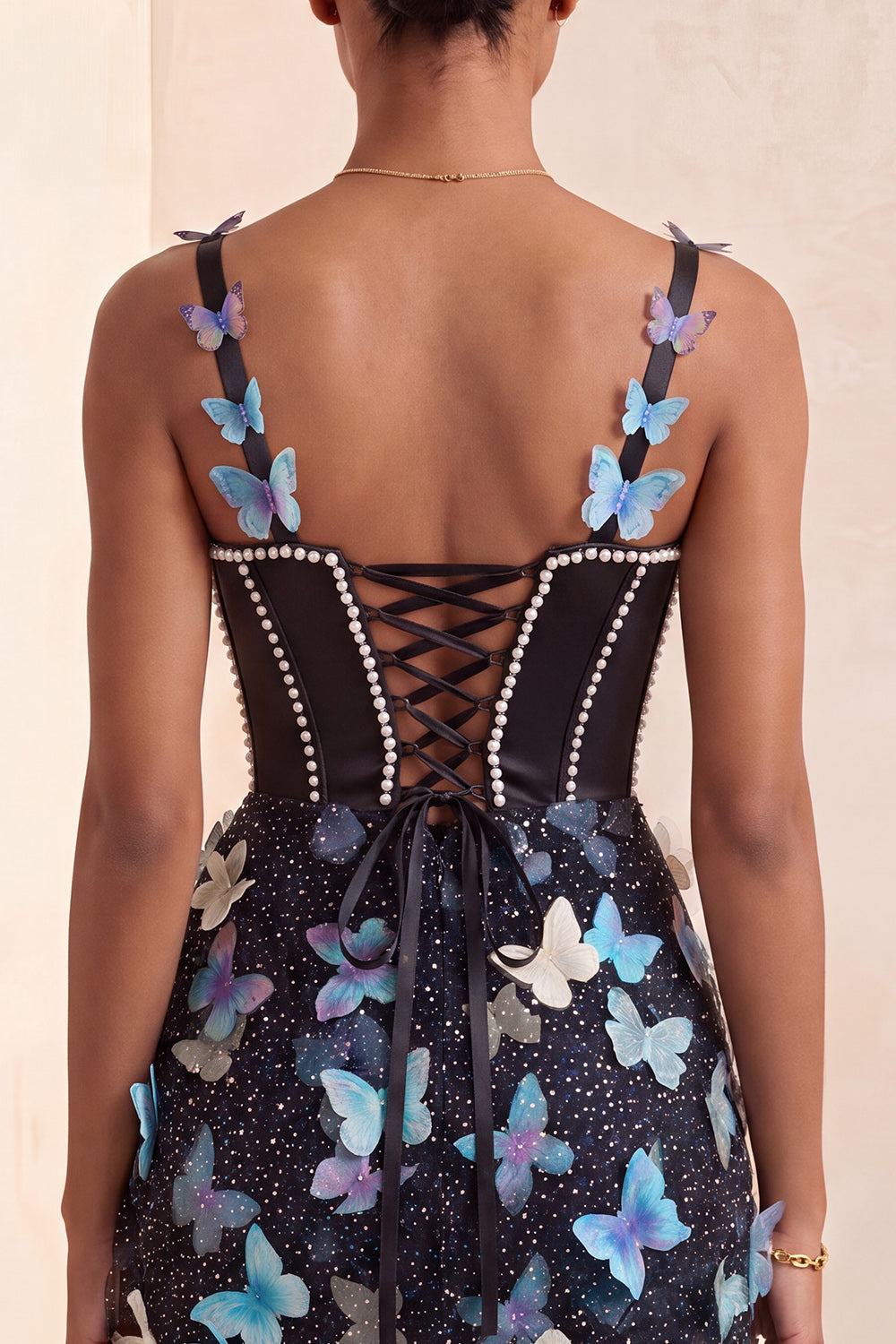Sparkly Sky Blue Corset Beaded Short Homecoming Dress with Appliques