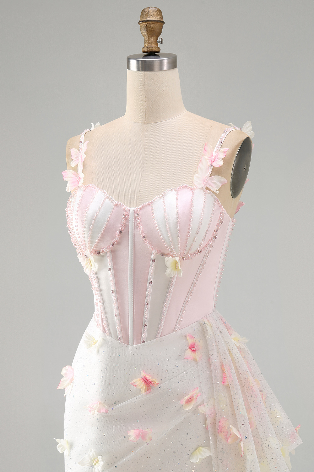Sparkly Sky Blue Corset Beaded Short Homecoming Dress with Appliques