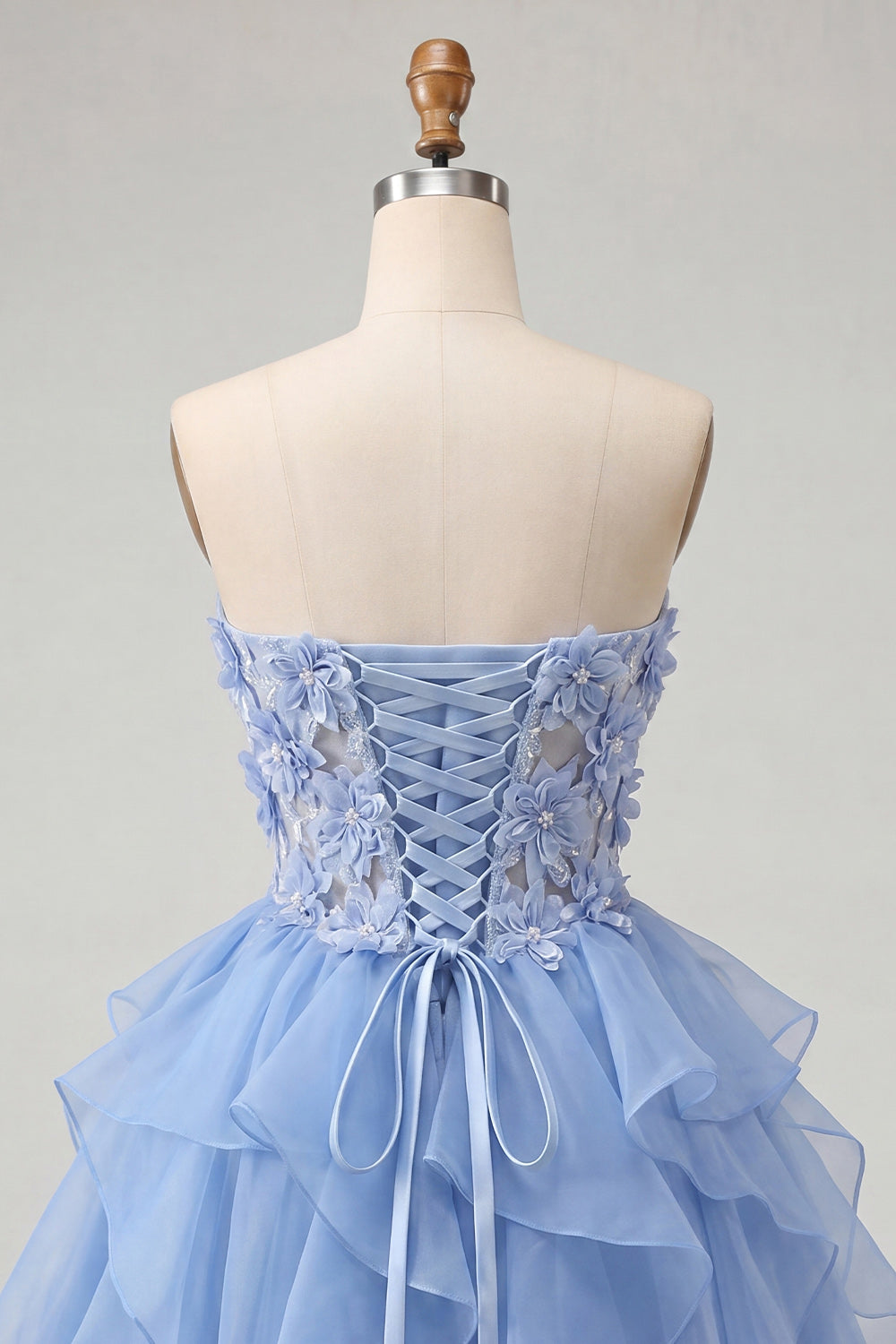 Floral Sage Green Ruffled Corset Short Homcoming Dress