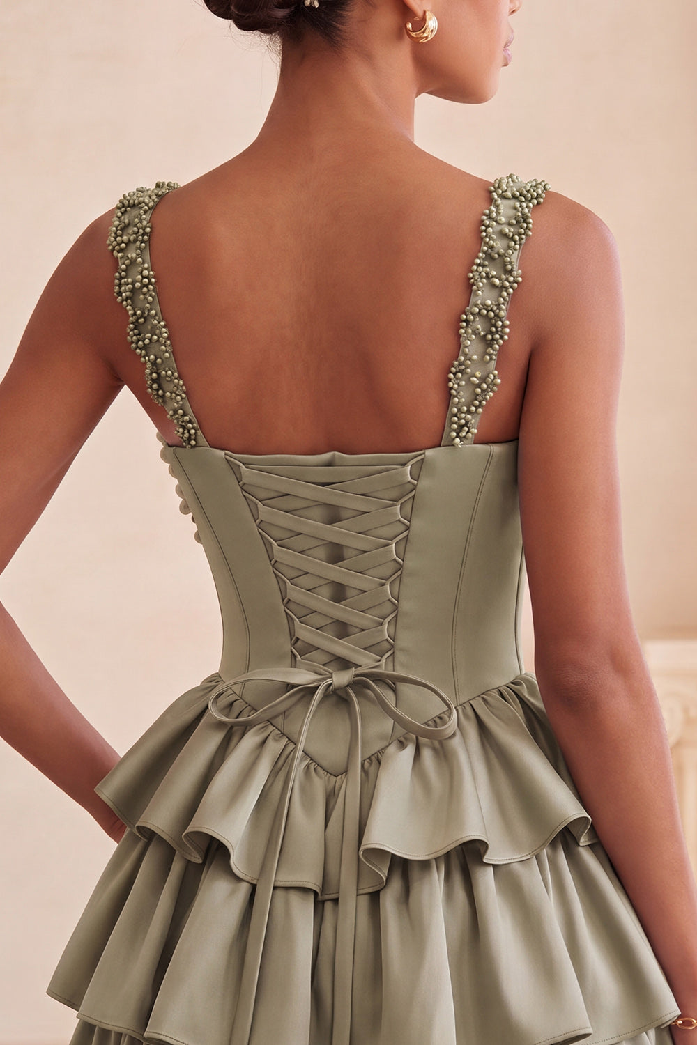 Floral Blue Corset Ruffled Tiered Short Homecoming Dress