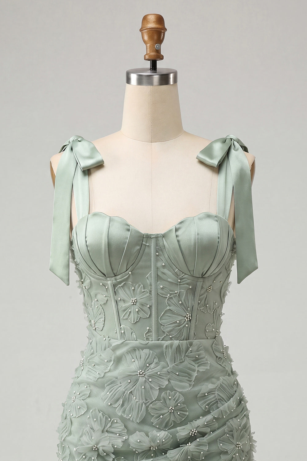 Floral Lilac Beaded Corset Tight Short Homecoming Dress