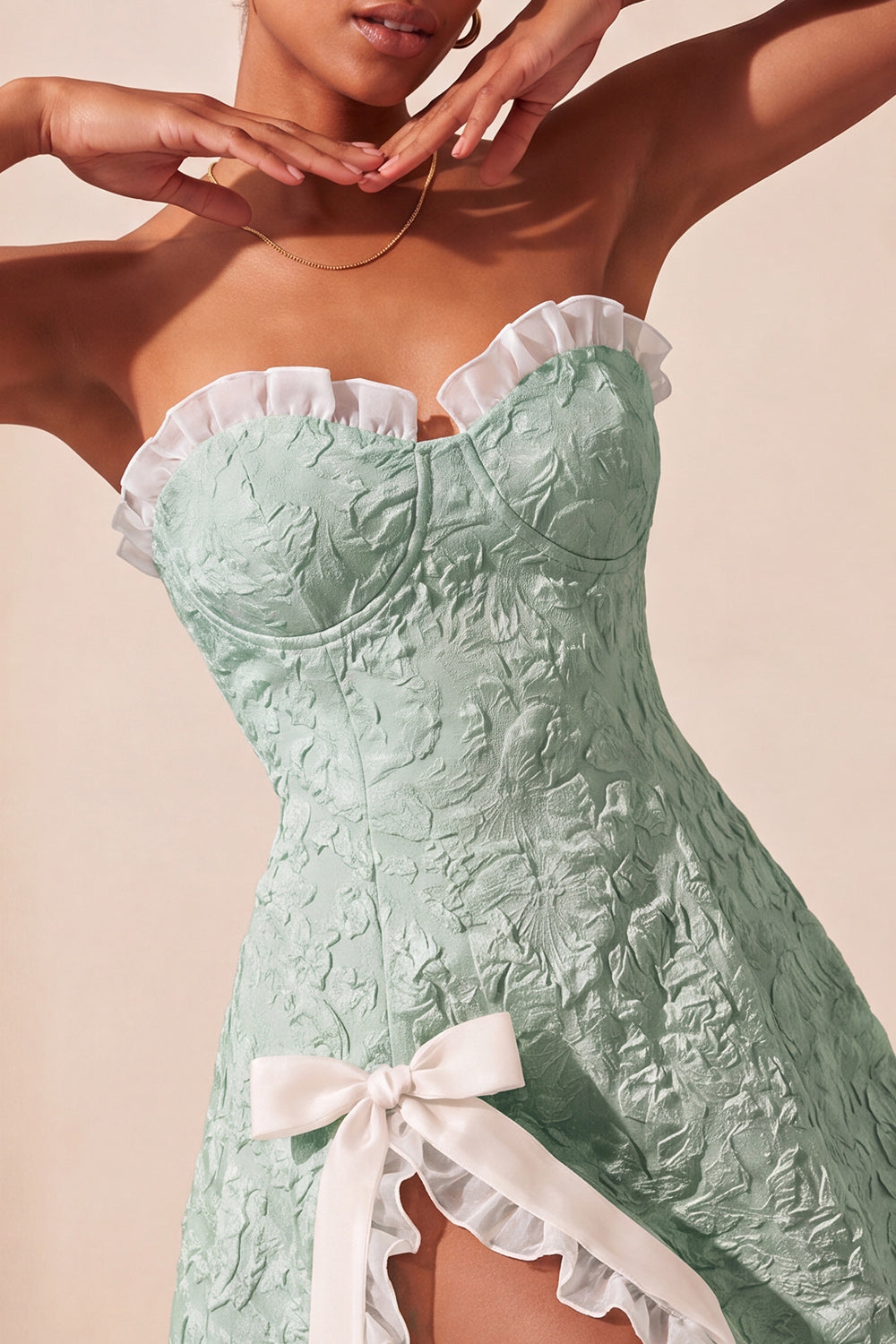 Blush Ruffled Sweetheart Jacquard A-Line Short Homecoming Dress