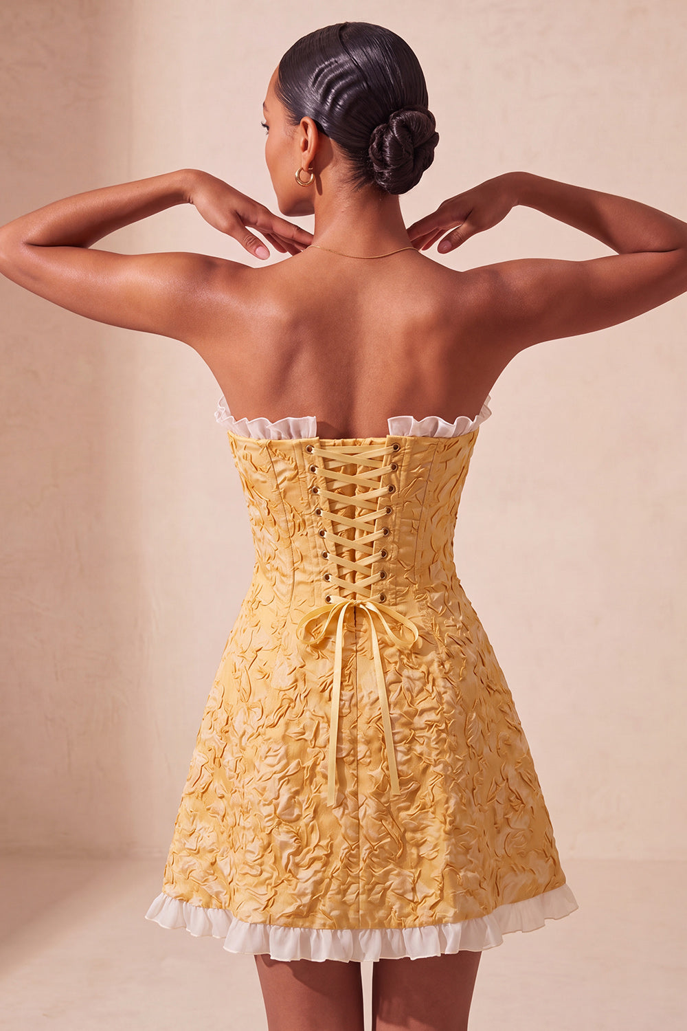 Blush Ruffled Sweetheart Jacquard A-Line Short Homecoming Dress