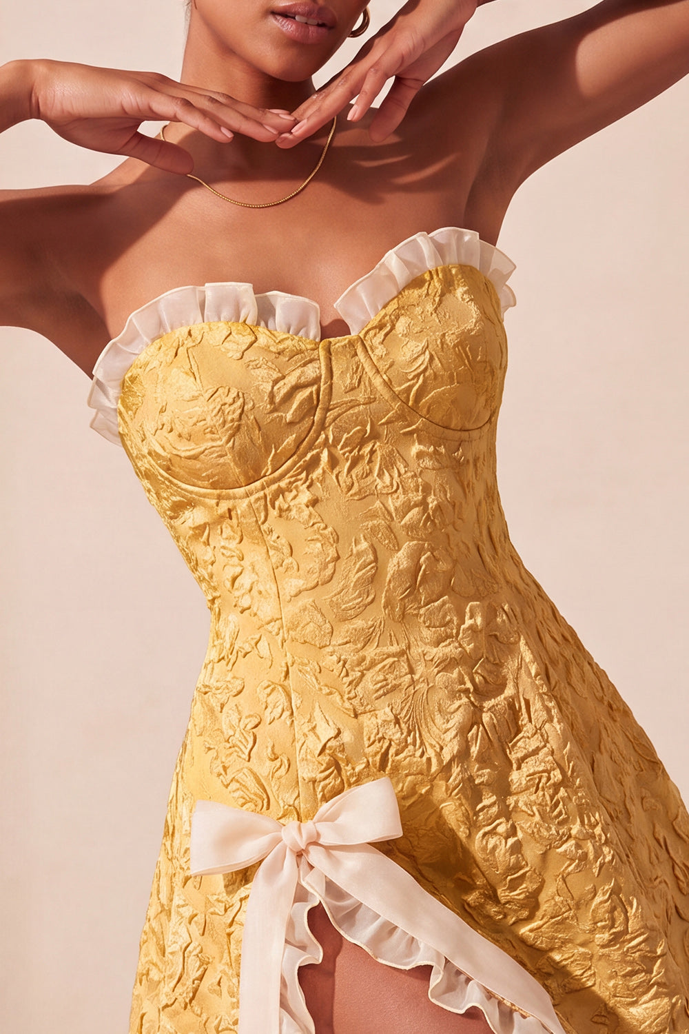 Blush Ruffled Sweetheart Jacquard A-Line Short Homecoming Dress