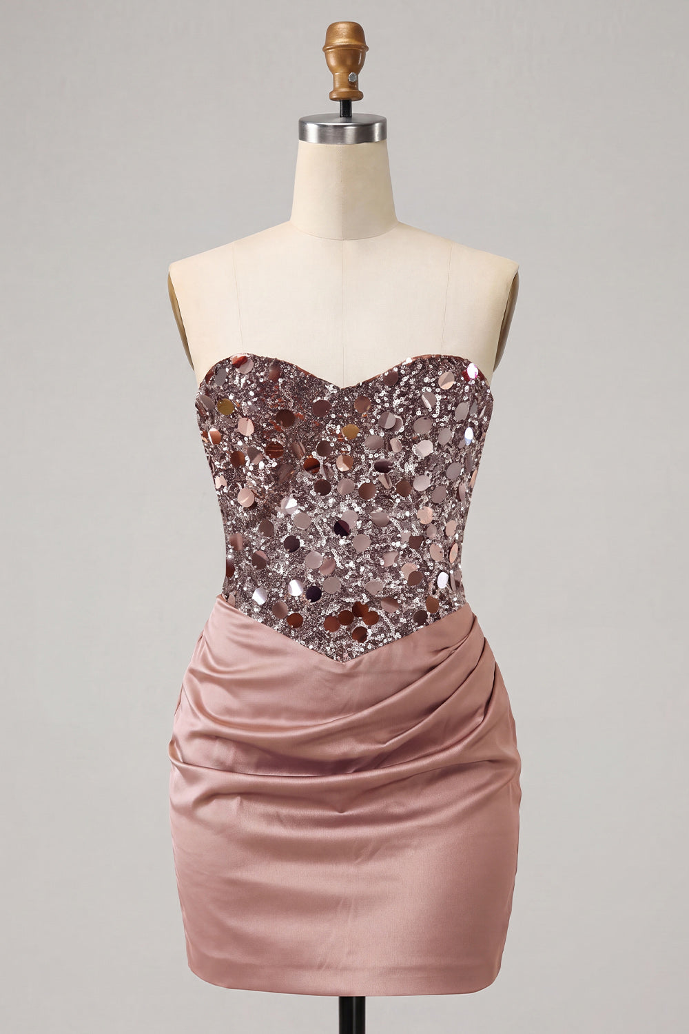Red Sparkly Sequin Sweetheart Tight Short Homecoming Dress
