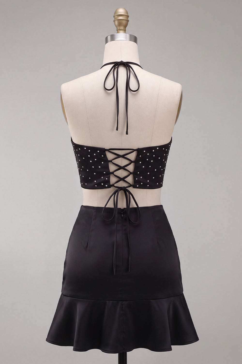 Pink Beaded Ruffled Corset Tight Short Homecoming Dress