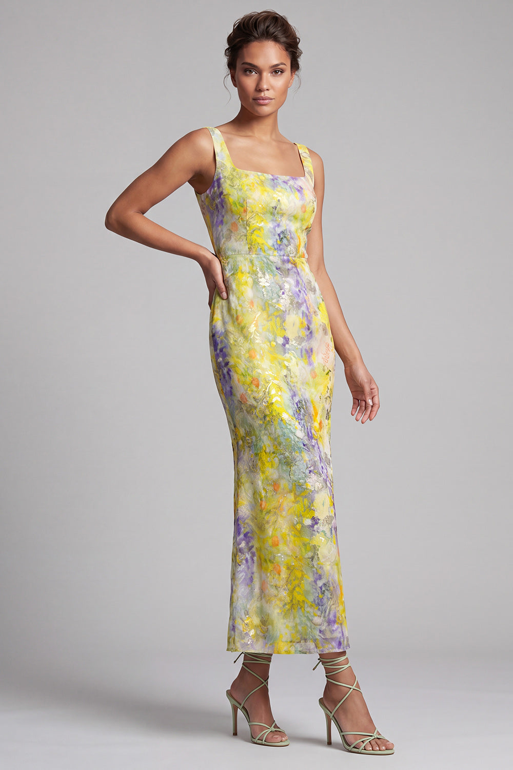 Sparkly Green Floral Mermaid Long Sequin Mother of the Bride Dress
