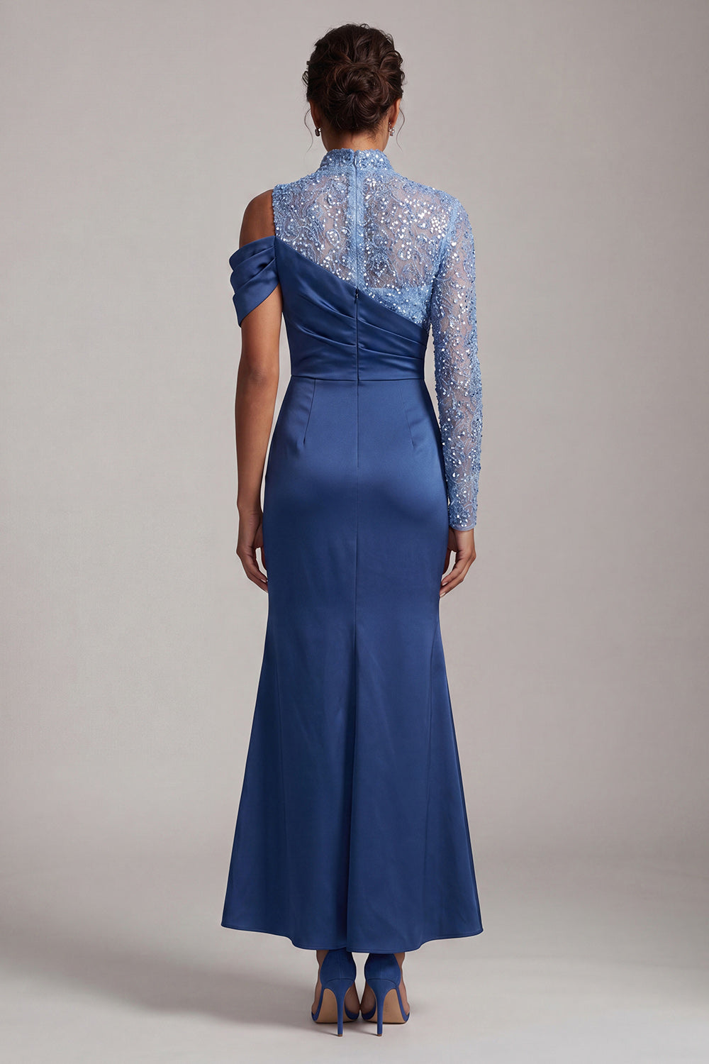 Sparkly Champagne Beaded Mermaid Long Mother of the Bride Dress with Slit