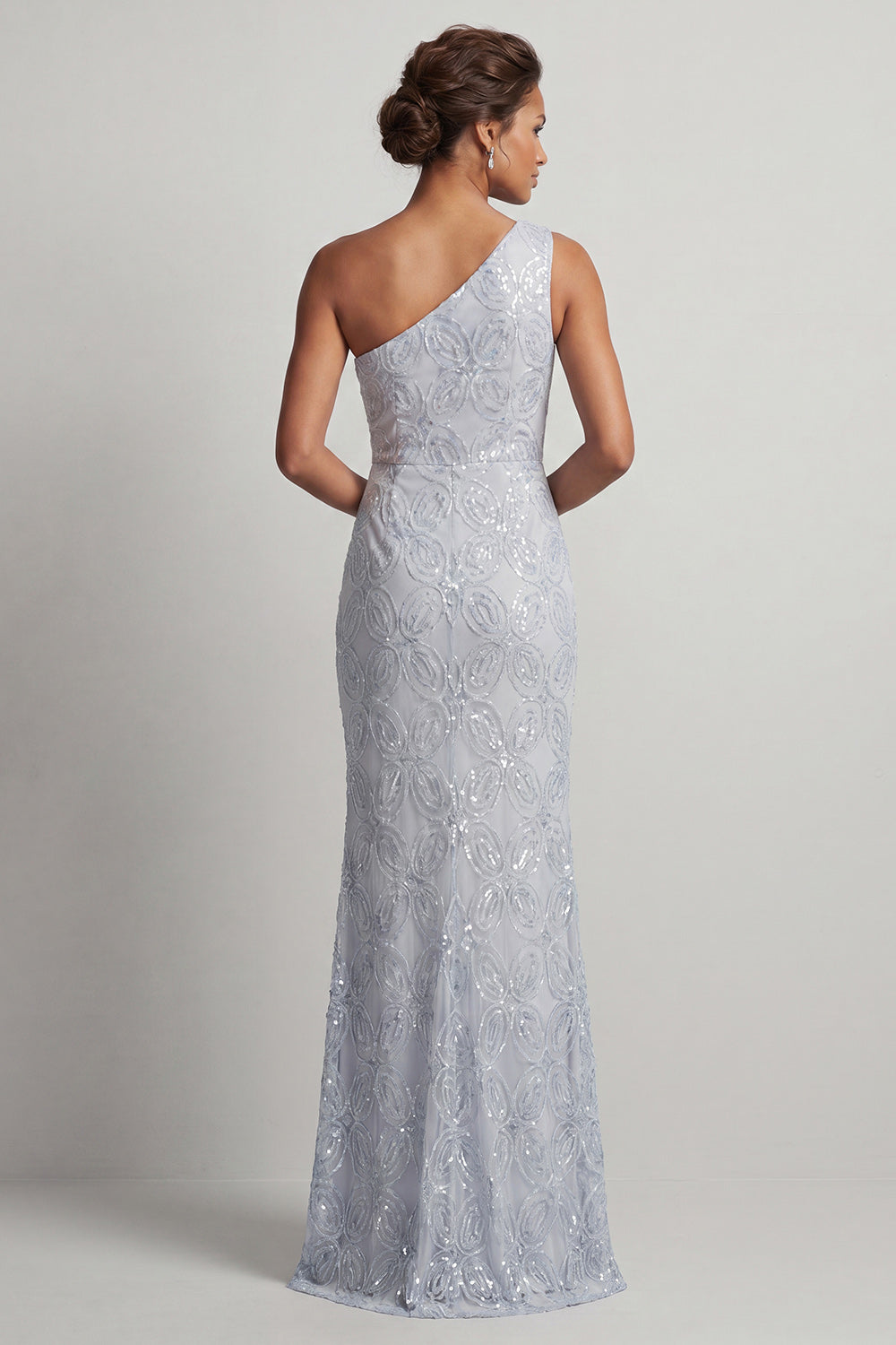 Sparkly Light Blue Mermaid Long Sequin Mother of the Bride Dress with Slit