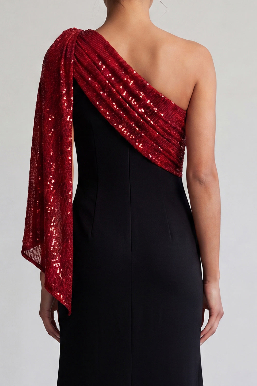 Sparkly Black and Pink Mermaid Sequin Long Mother of the Bride Dress