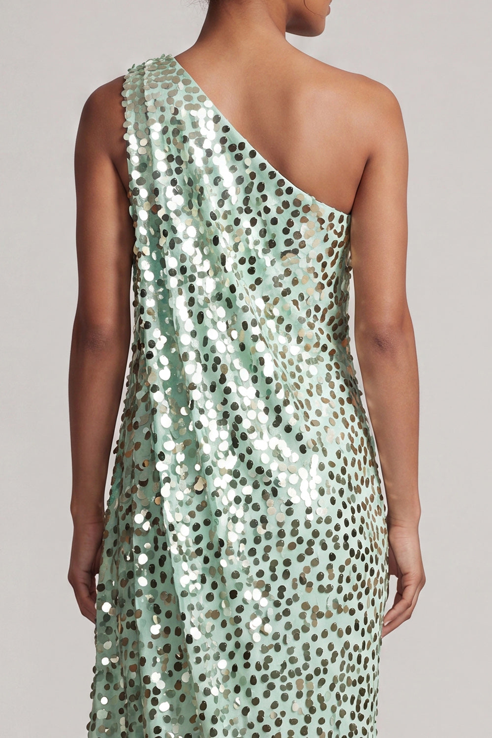 Sparkly Silver A-Line Long Sequin Mother of the Bride Dress