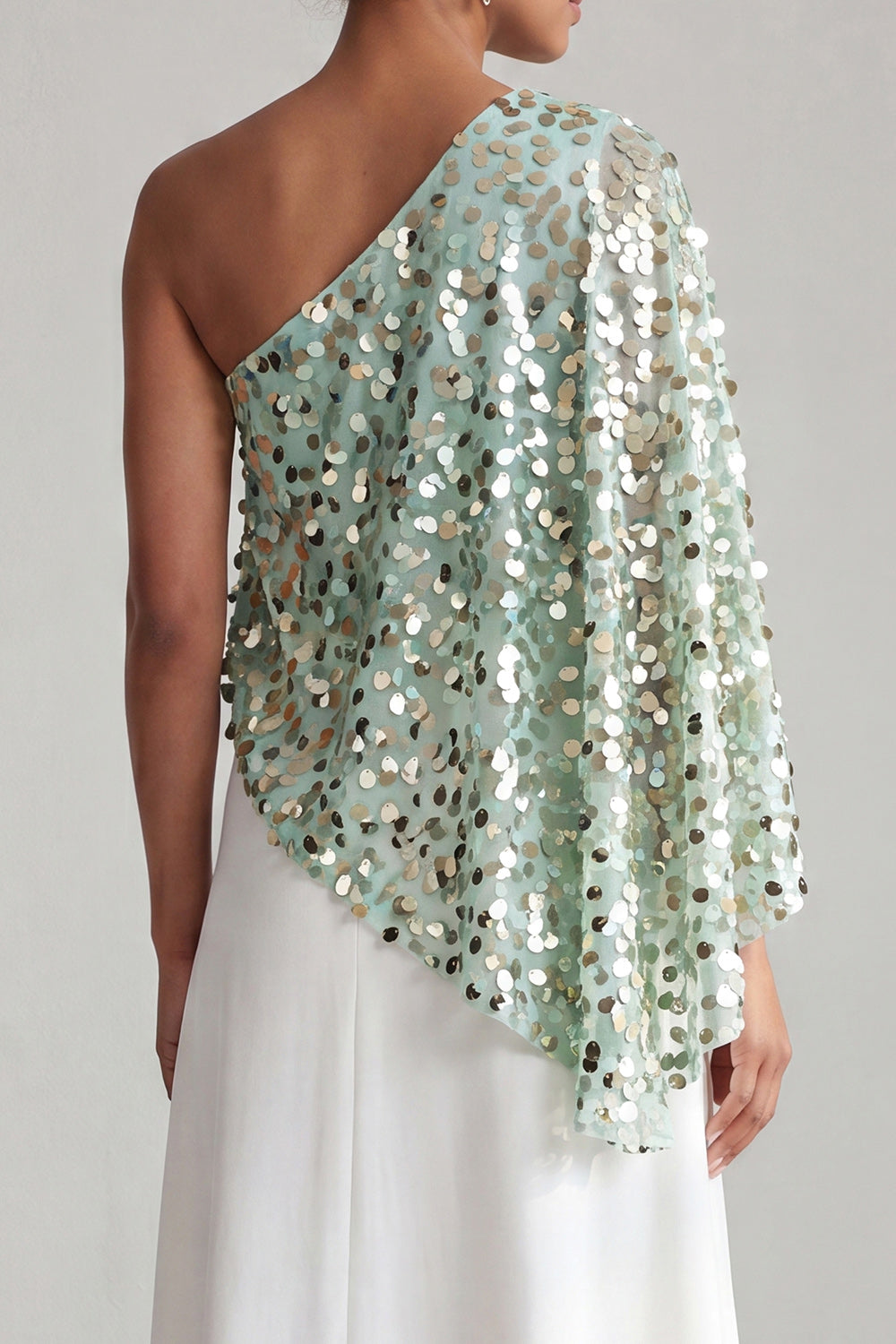 Sparkly Champagne A-Line Sequin Long Mother of the Bride Dress